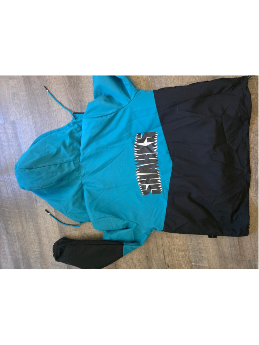 Men's Stadium Essentials San Jose Sharks Windbreaker Jacket Size M Teal Black - Picture 5 of 5